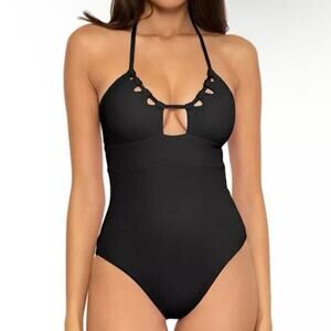 Becca‎ NWT Pucker Up Cutout Ribbed One Piece L